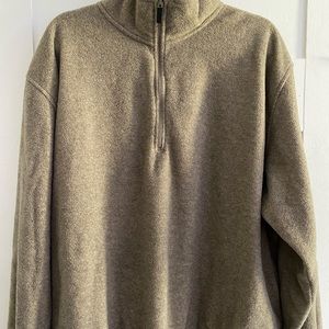 tan fleece quarter zip pullover large